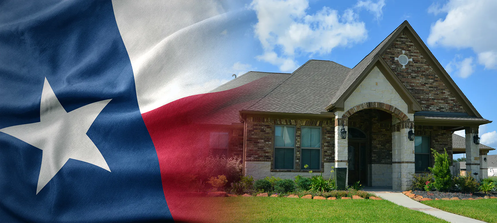 texas flag over a house in godley tx